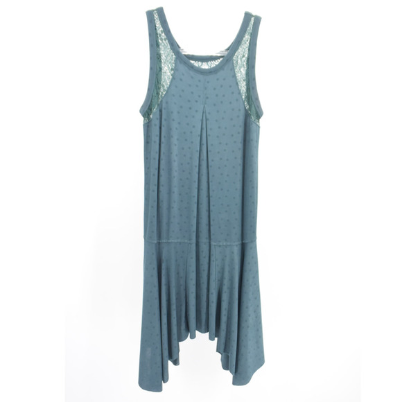 Free People Make It Count Jade Green Dot Lace Drop Waist Sleeveless Dress XS - Picture 9 of 9